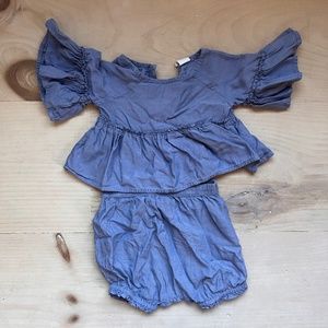 Banana Republic Baby Girl Chambray Blue 3-6 Month 2-Piece Set